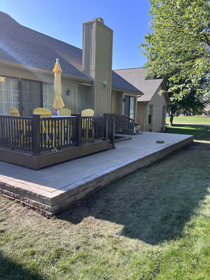 Brick paver patio installation