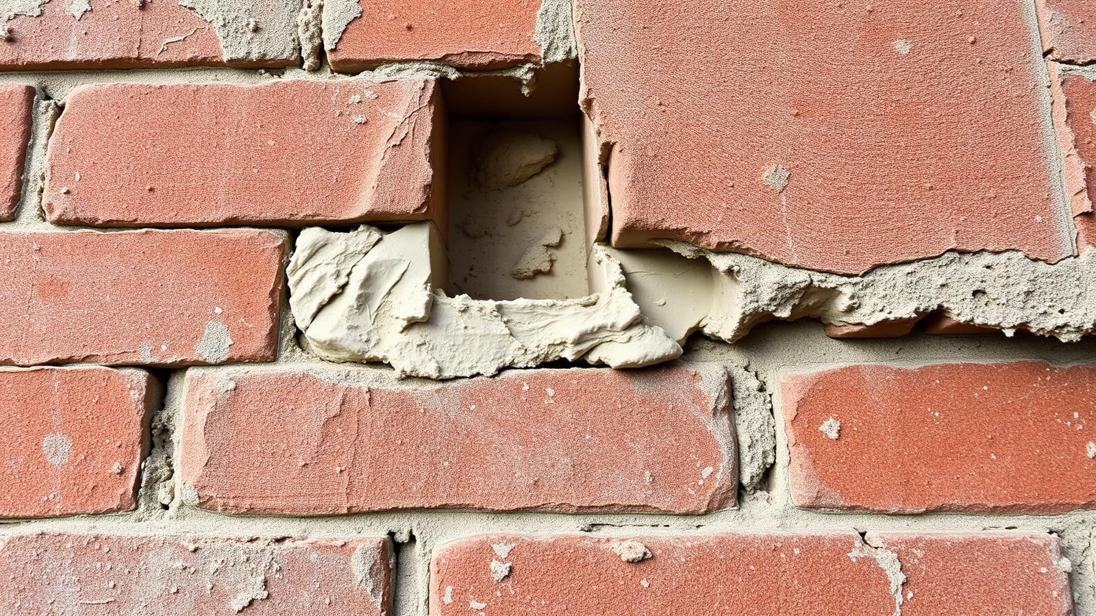 Close-up of mortar joints being repointed with fresh mortar
