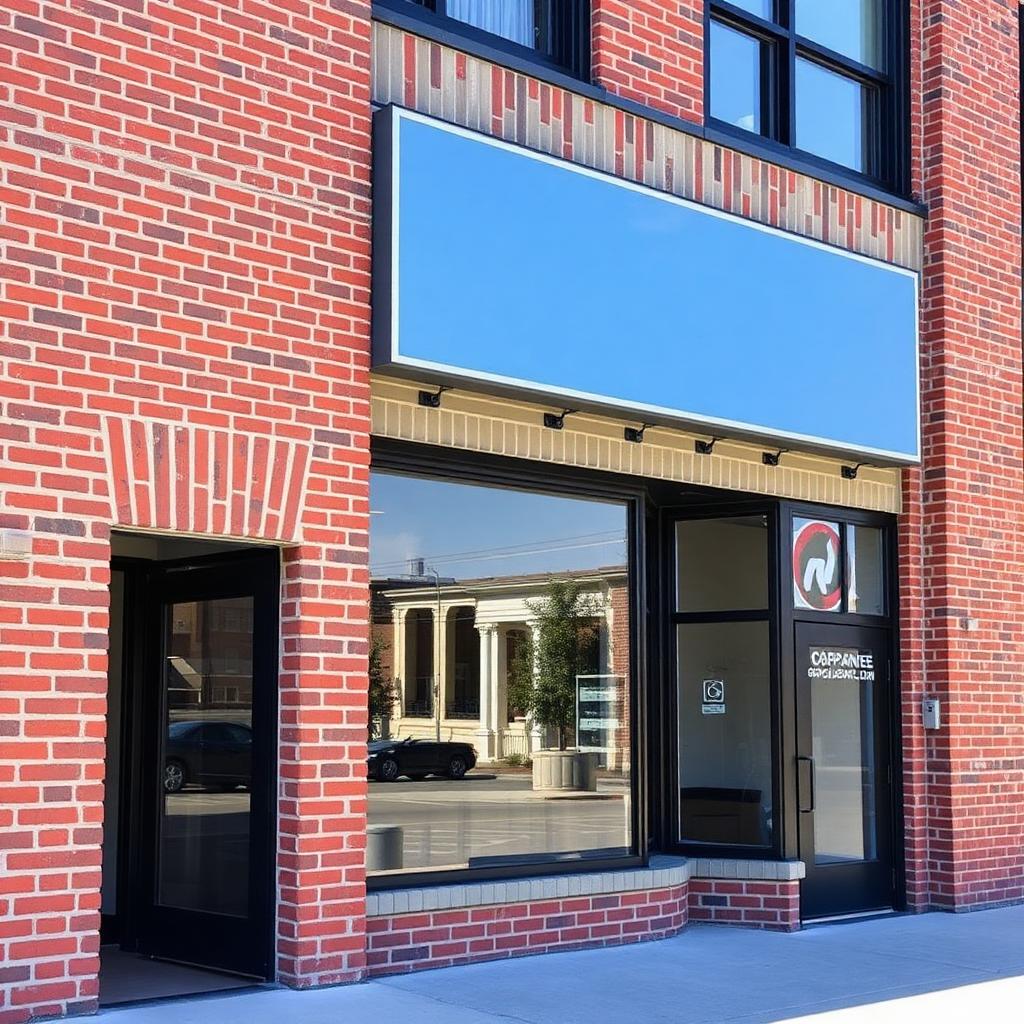 Restored commercial brick storefront in Metro Detroit